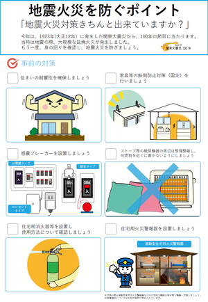 地震火災を防ぐポイント