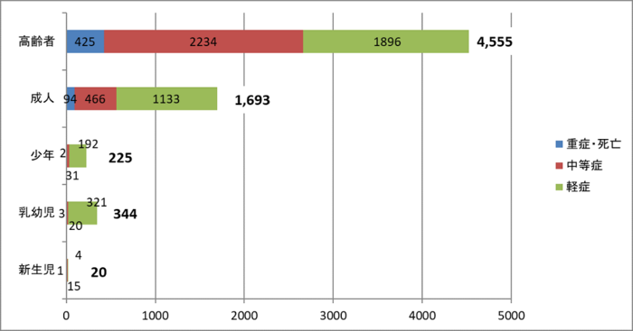 年齢区分別傷病程度別搬送人員状況