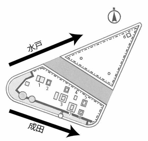 追分の道標配置図