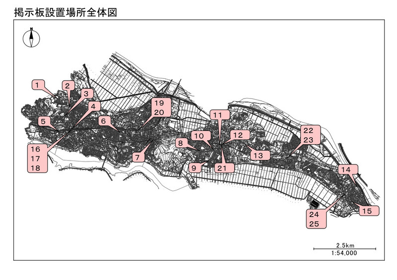 掲示板設置場所全体図