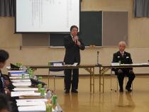 消防団本部役員・分団長会議で挨拶1